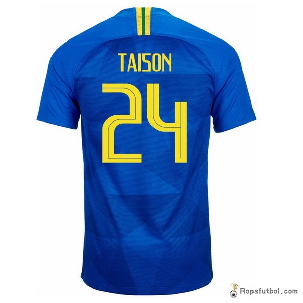 Camiseta Brasil Replica Segunda Ropa Taison 2018 Azul